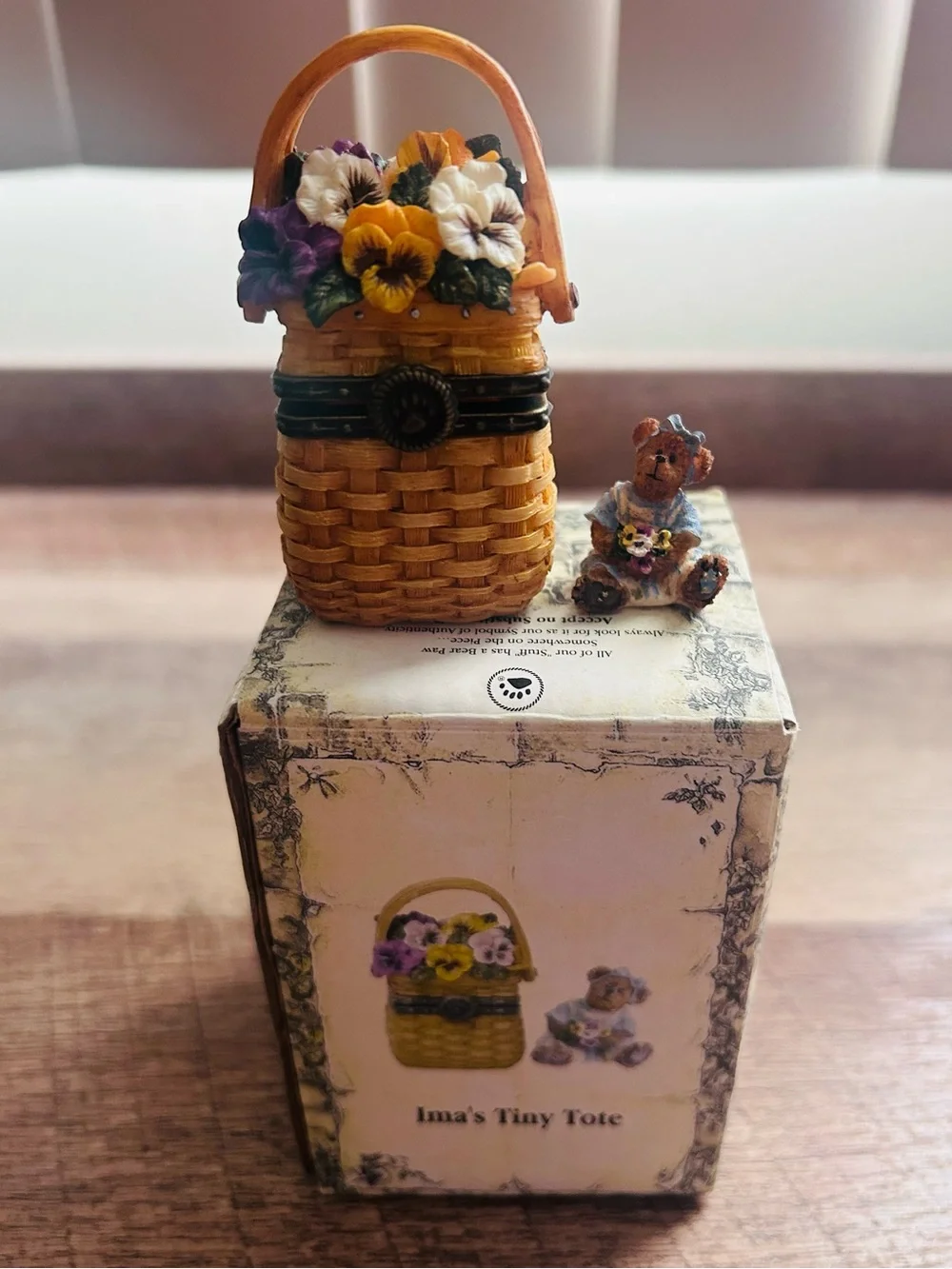 Vintage Boyds Bears Ima’s Tiny Tote Treasure Box#392136LB. Longaberger exclusive
